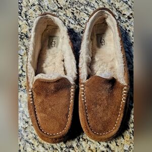 UGG Women's Ansley slippers in chestnut suede with a UGGpure or UGGplushwool New